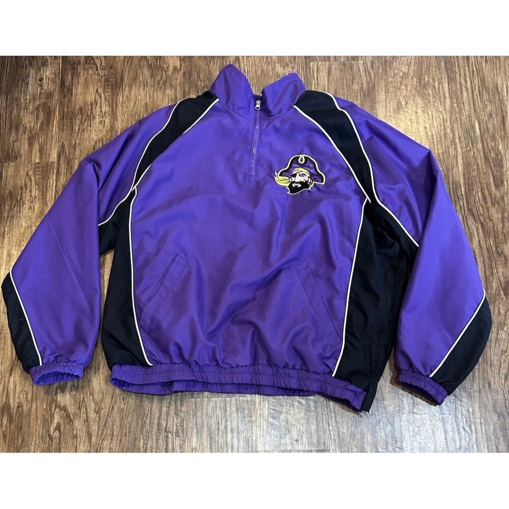 Vintage Y2K ECU East Carolina Pirates Windbreaker Pullover Mens XXL 1/4 Zip